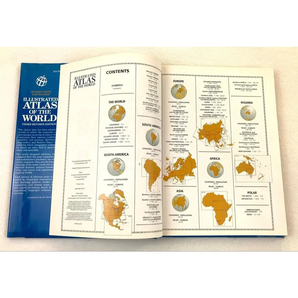 Illustrated Atlas of the World Readers Digest 3rd Edition Vtg. 1997 Hardcover